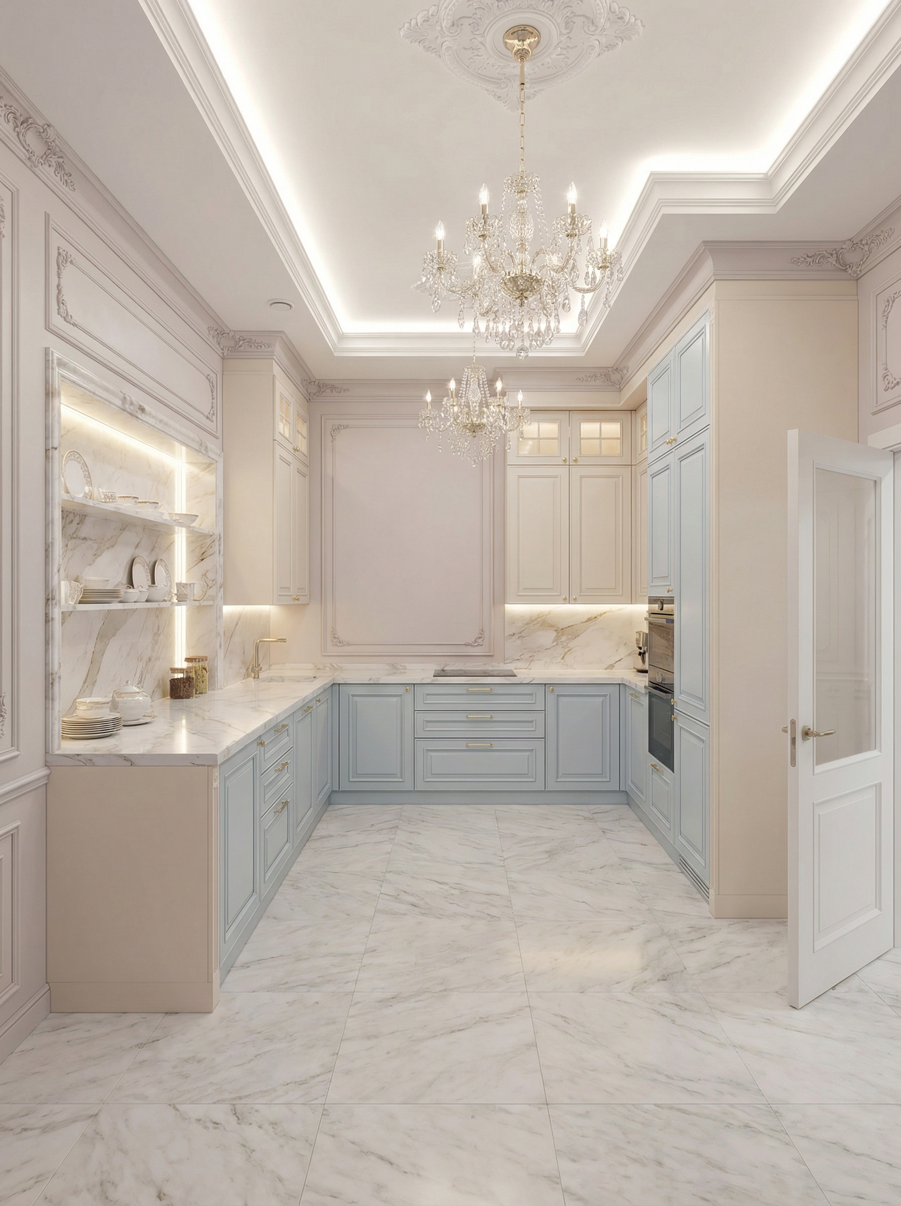 Дизайн кухни в стиле Классика — фото интерьера от нейросети RoomGPT