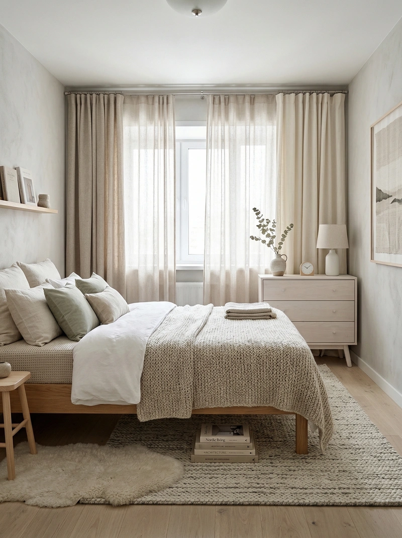 Дизайн гостиной в стиле Хюгге — фото интерьера от нейросети RoomGPT