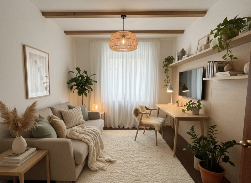 Дизайн интерьера в стиле Хюгге — Спальня от нейросети RoomGPT