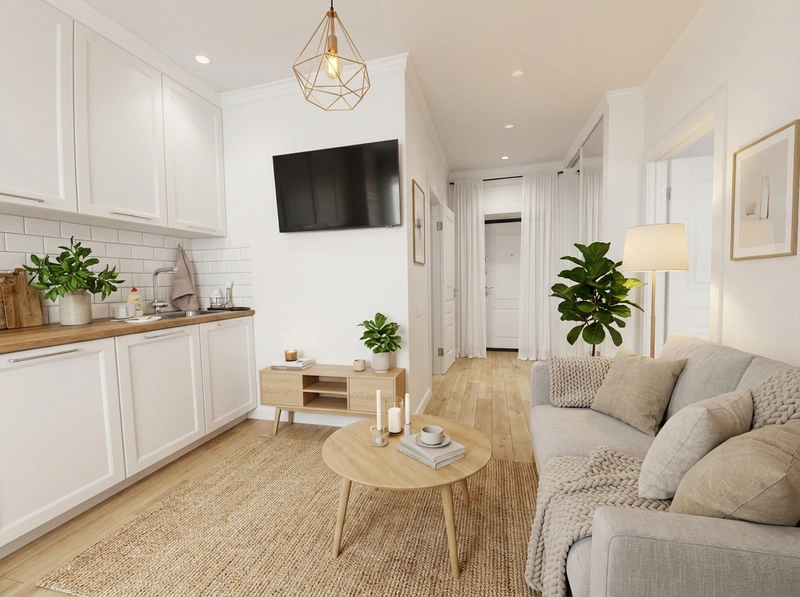 Дизайн интерьера в стиле Хюгге — Гостиная от нейросети RoomGPT