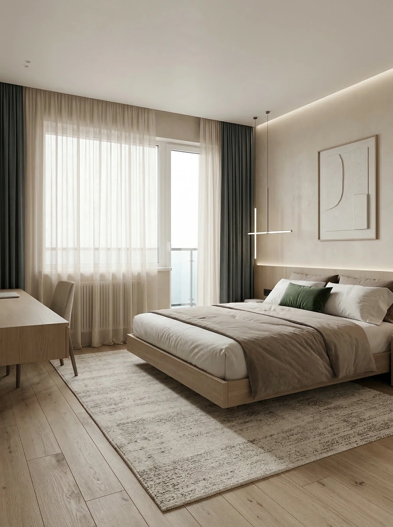 Дизайн интерьера в стиле Минимализм — Спальня от нейросети RoomGPT