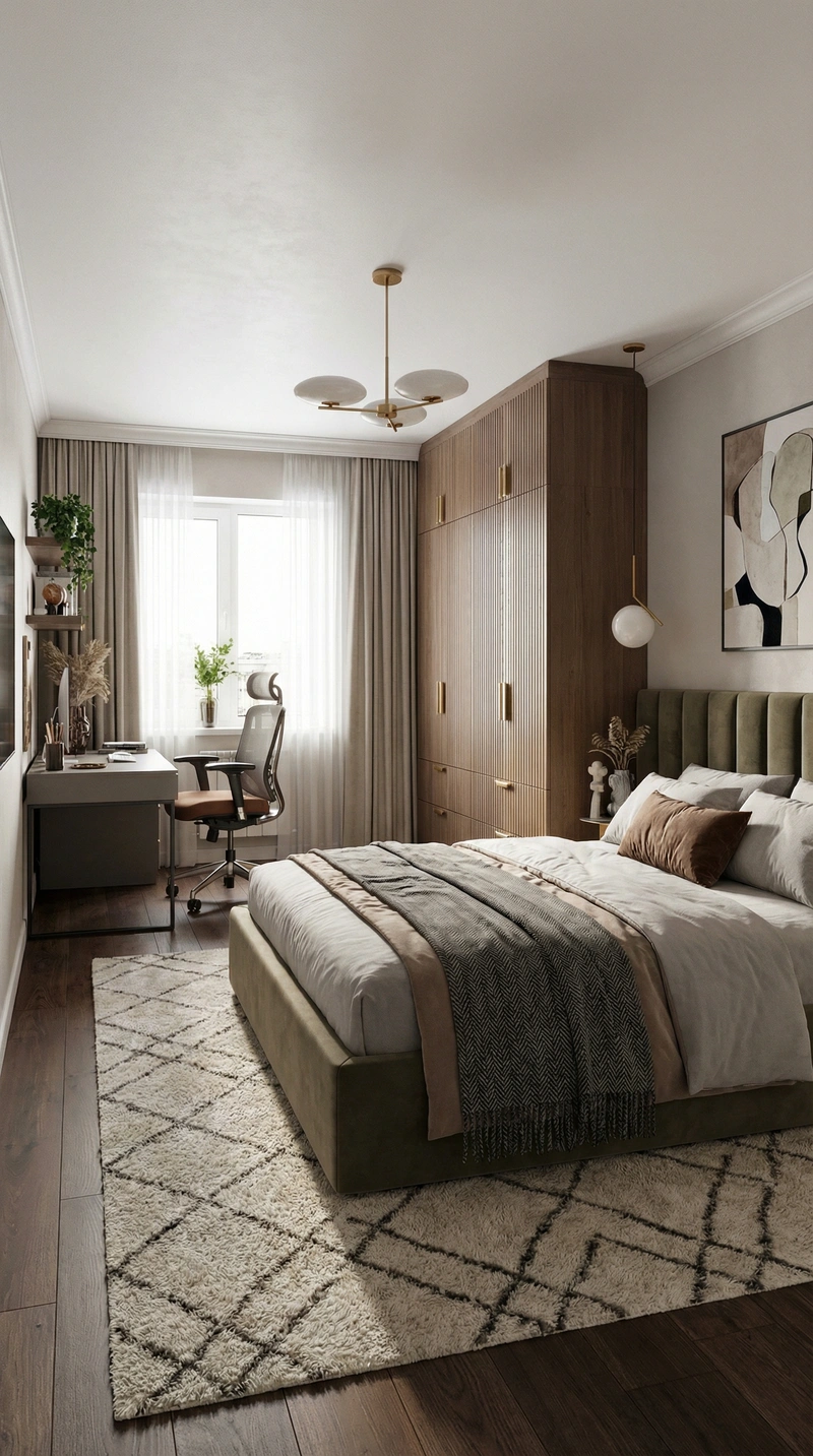 Дизайн интерьера в стиле Эклектика — Спальня от нейросети RoomGPT