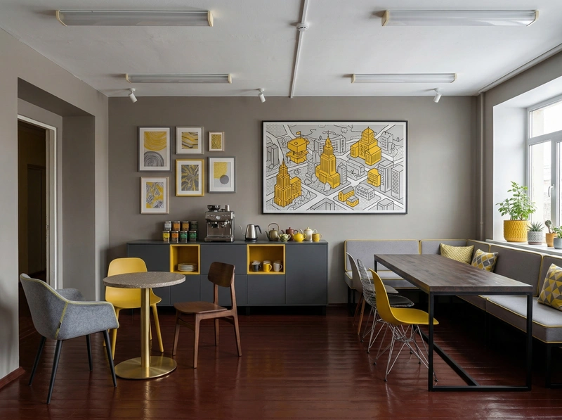 Дизайн гостиной в стиле Эклектика — фото интерьера от нейросети RoomGPT