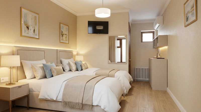 Дизайн спальни в стиле Британский — фото интерьера от нейросети RoomGPT