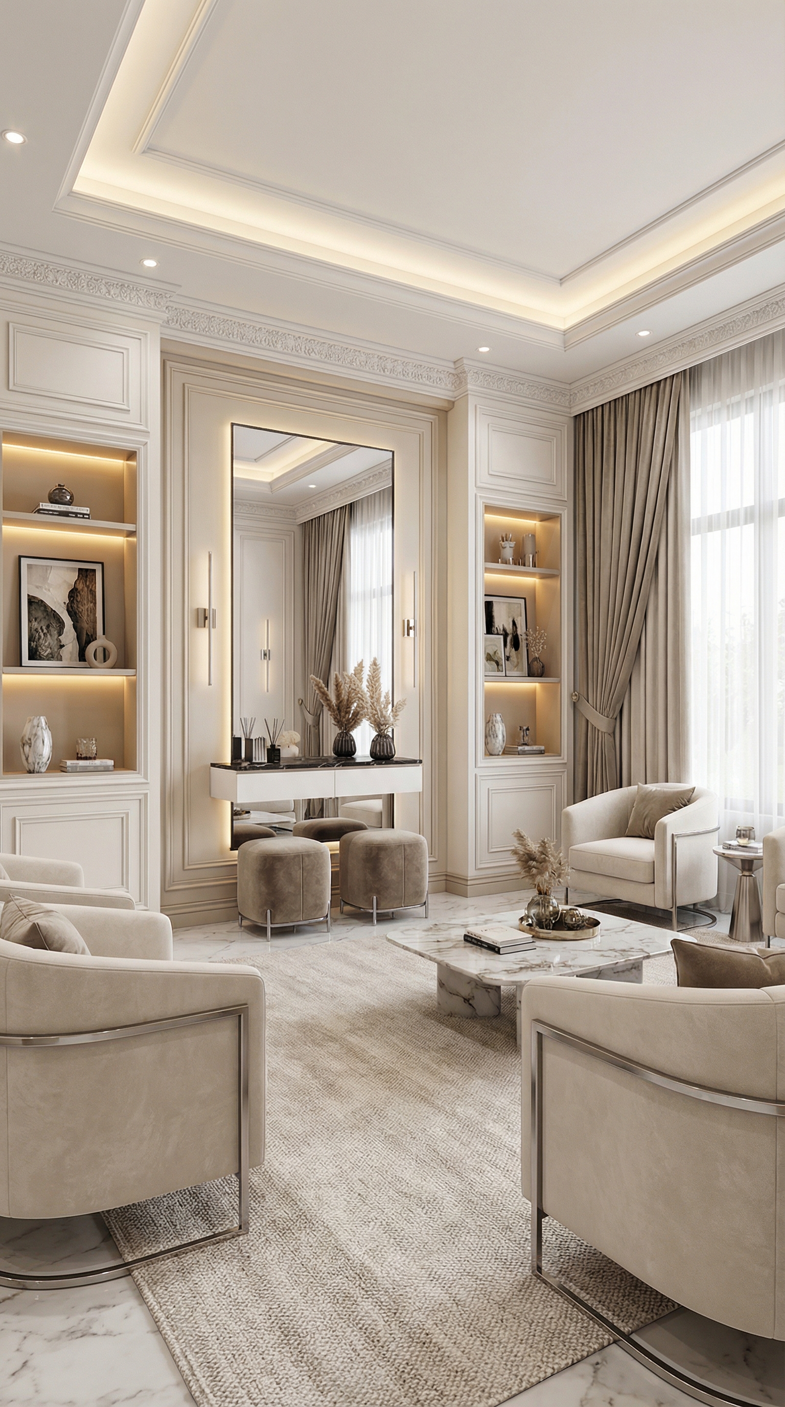 Дизайн гостиной в стиле Классика — фото интерьера от нейросети RoomGPT