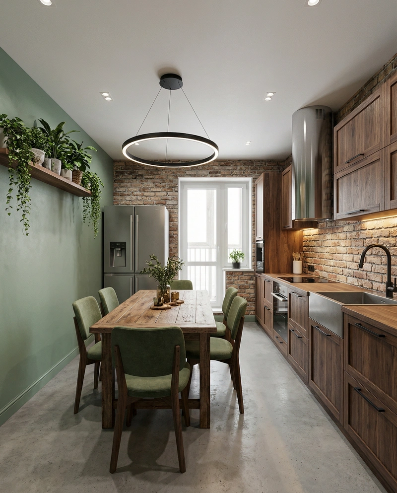 Дизайн кухни в стиле Лофт — фото интерьера от нейросети RoomGPT