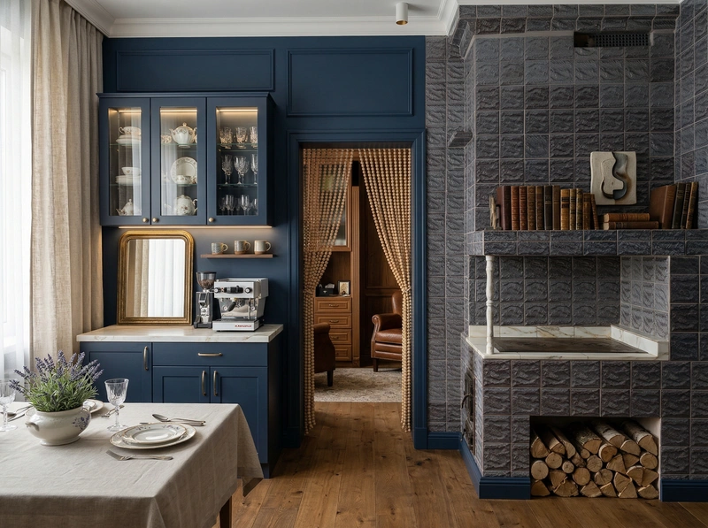 Дизайн интерьера в стиле Классика — Кухня от нейросети RoomGPT