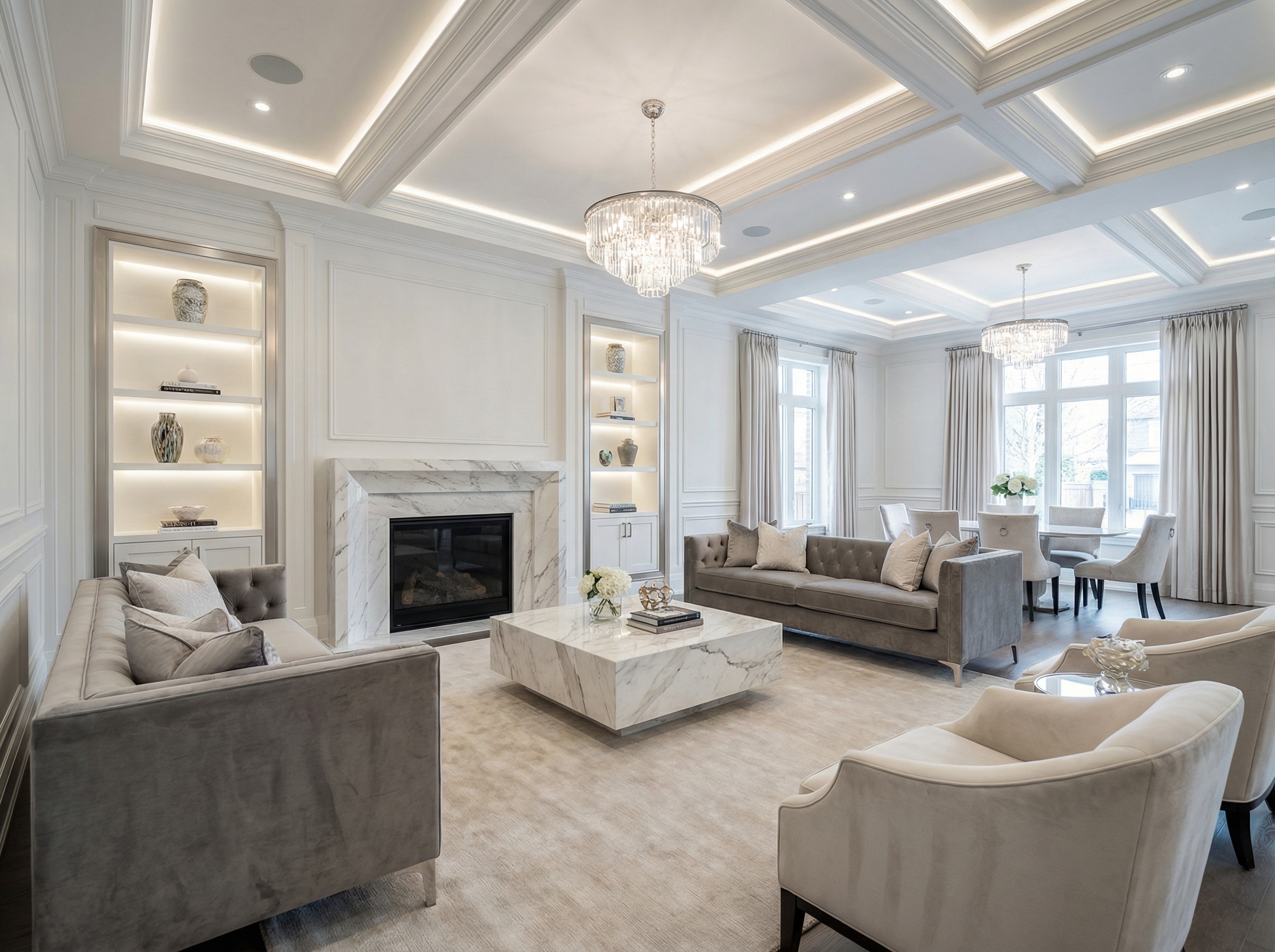 Дизайн гостиной в стиле Классика — фото интерьера от нейросети RoomGPT