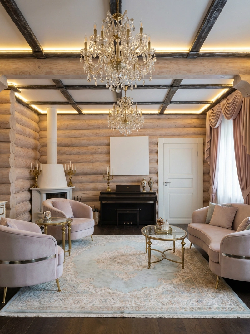 Дизайн интерьера в стиле Неоклассика — Гостиная от нейросети RoomGPT