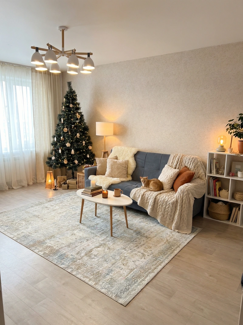 Дизайн интерьера в стиле Хюгге — Гостиная от нейросети RoomGPT