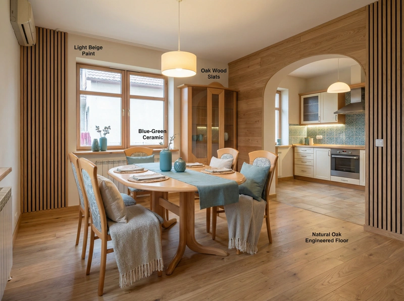 Дизайн интерьера в стиле Хюгге — Кухня от нейросети RoomGPT