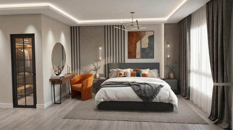 Дизайн интерьера в стиле Минимализм — Спальня от нейросети RoomGPT
