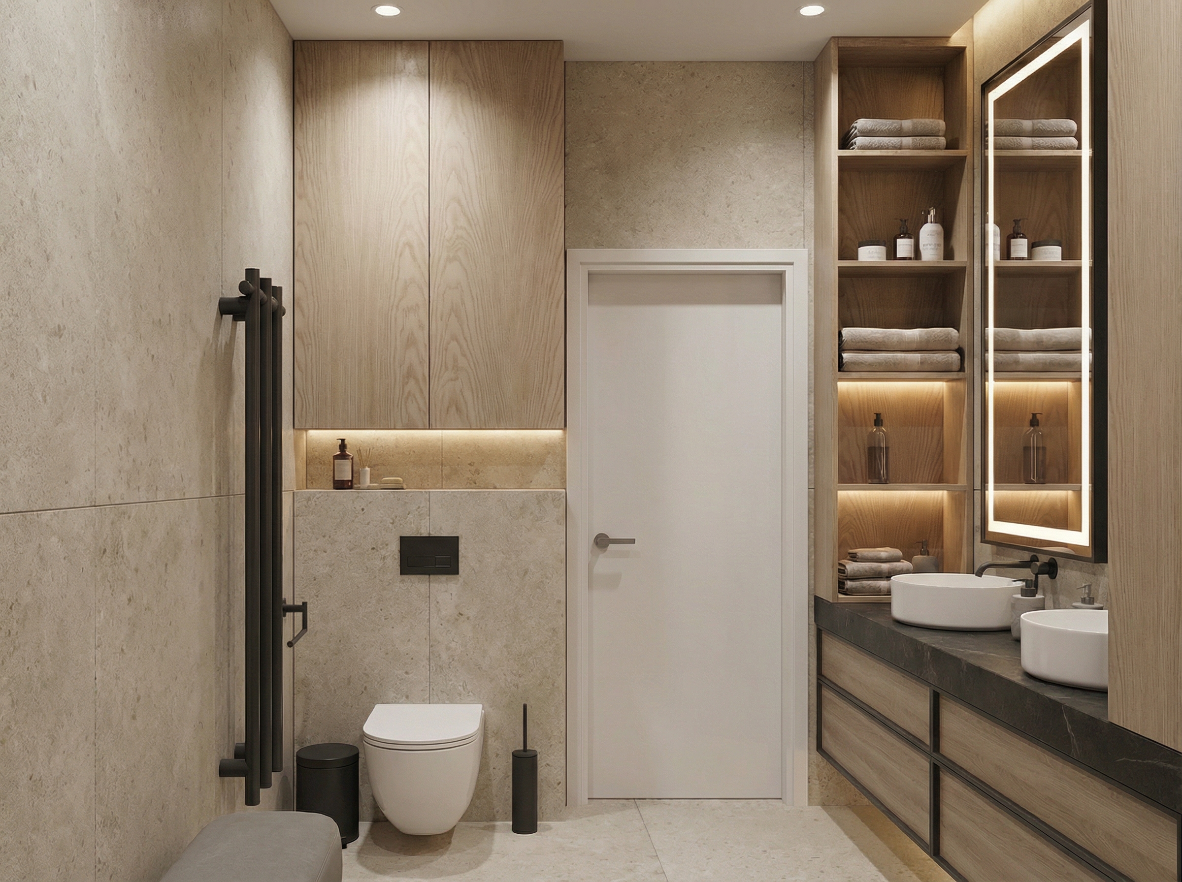 Дизайн ванной в стиле Контемпорари — фото интерьера от нейросети RoomGPT