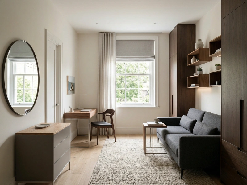 Дизайн спальни в стиле Минимализм — фото интерьера от нейросети RoomGPT