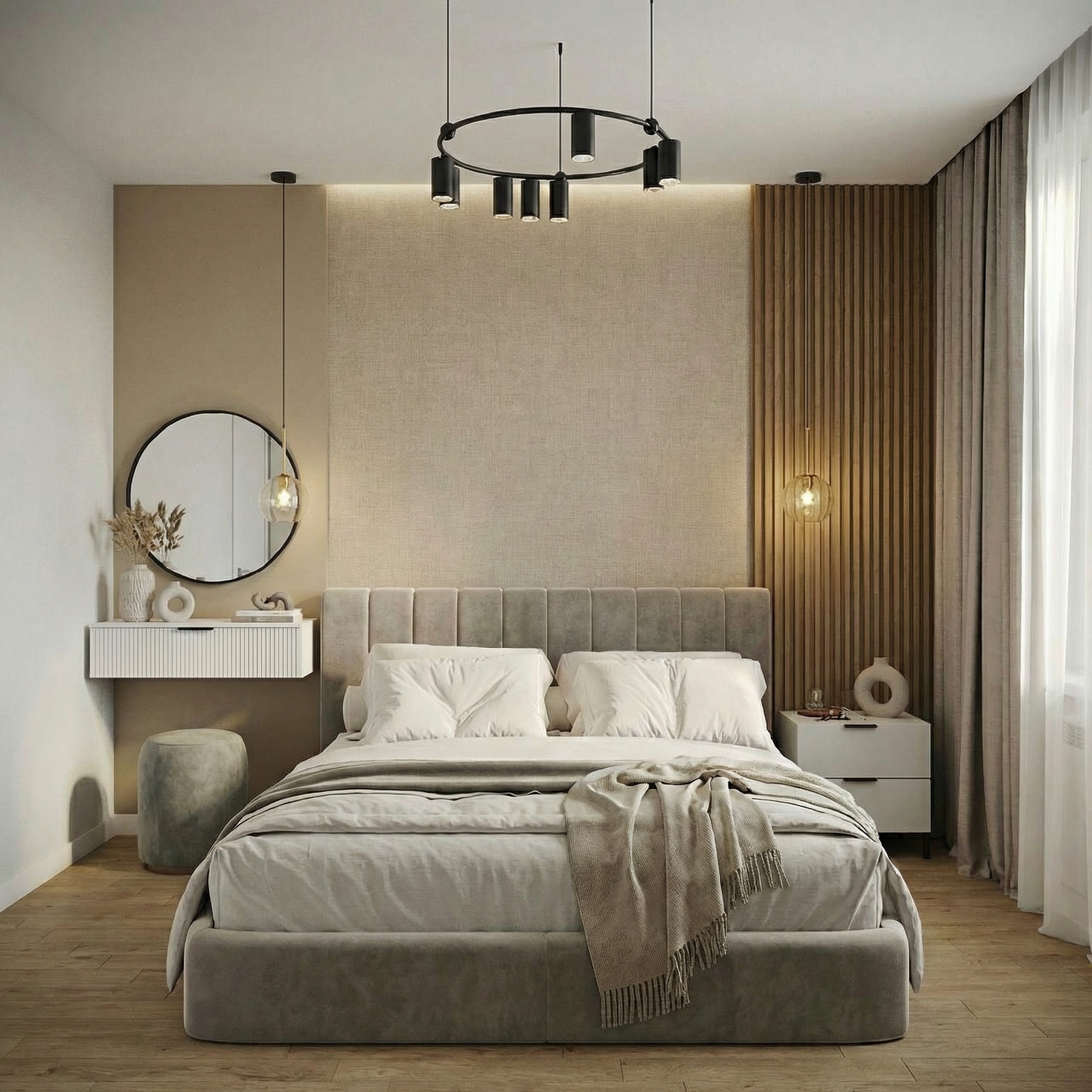 Дизайн спальни в стиле Минимализм — фото интерьера от нейросети RoomGPT