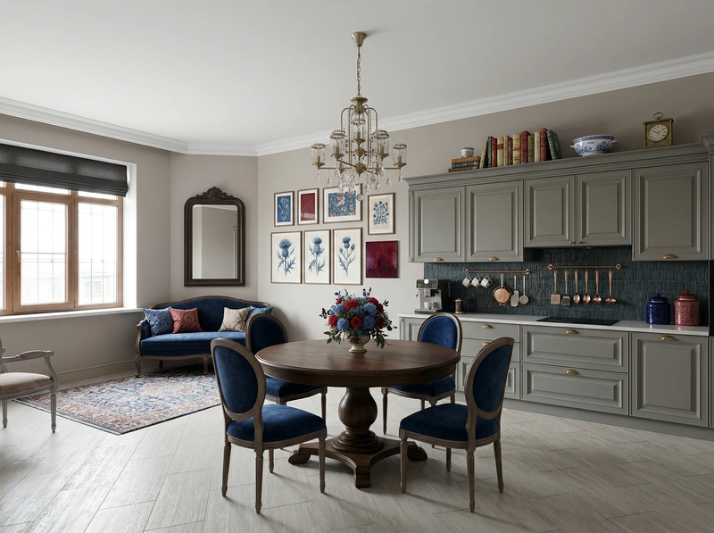 Дизайн интерьера в стиле Классика — Кухня от нейросети RoomGPT