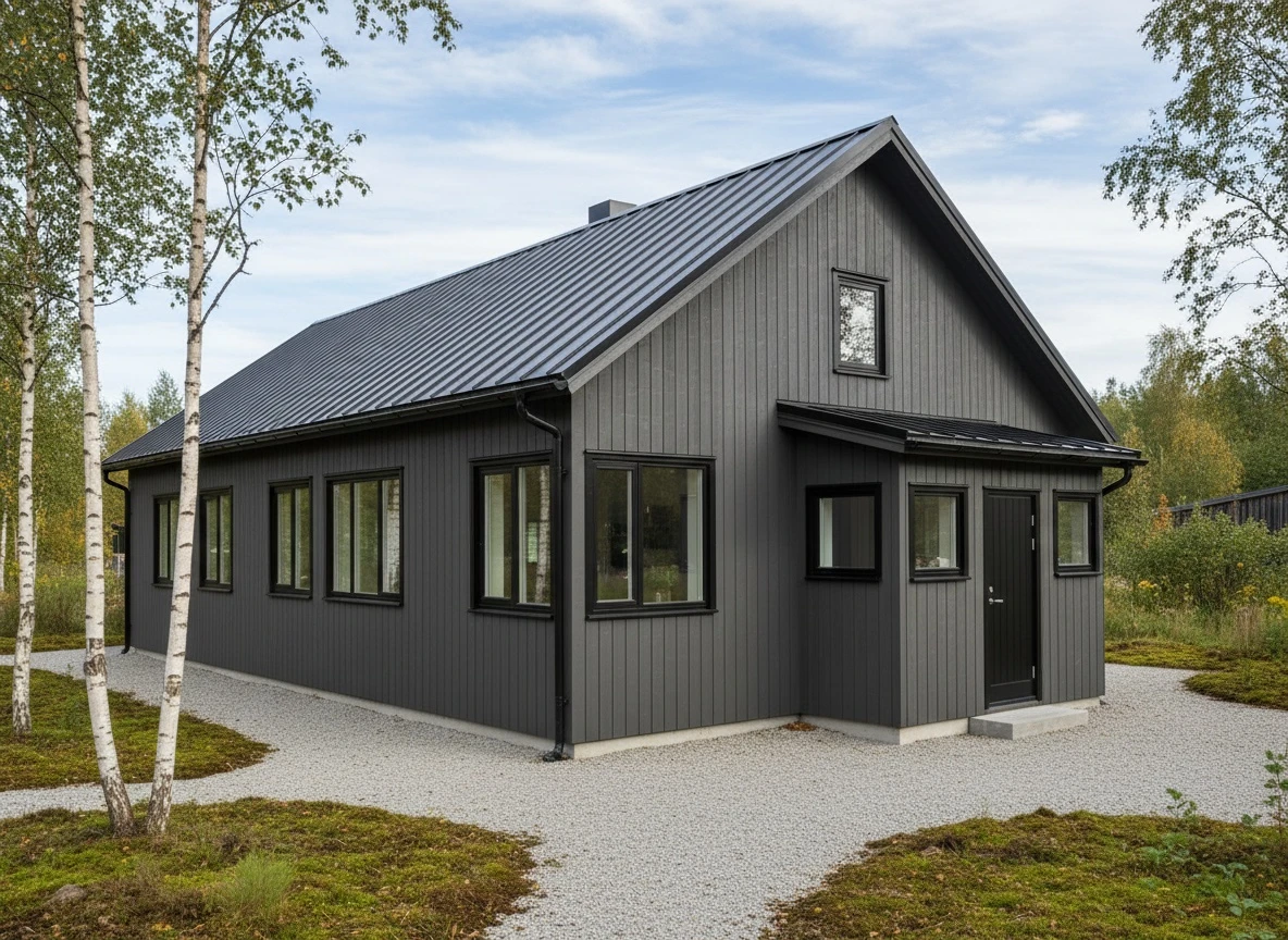 Дизайн фасада в стиле Сканди — фото от нейросети RoomGPT