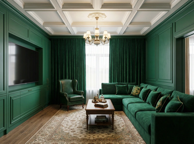 Дизайн интерьера в стиле Классика — Гостиная от нейросети RoomGPT