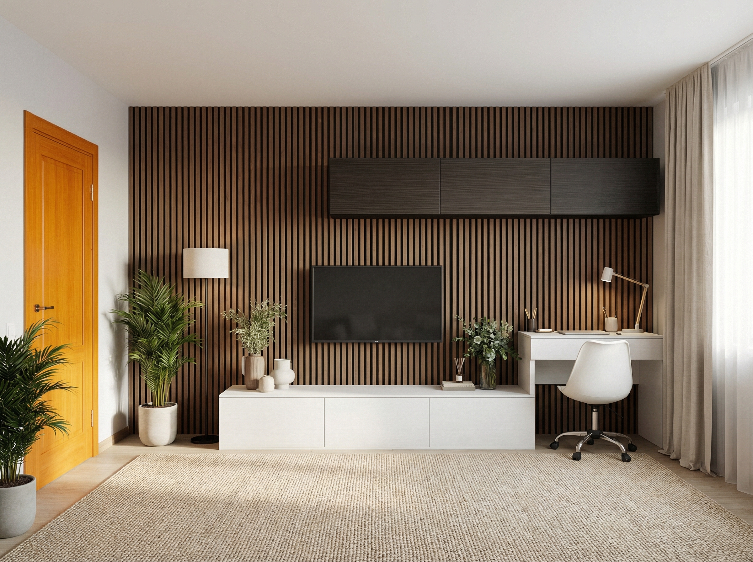 Дизайн гостиной в стиле Japandi — фото интерьера от нейросети RoomGPT