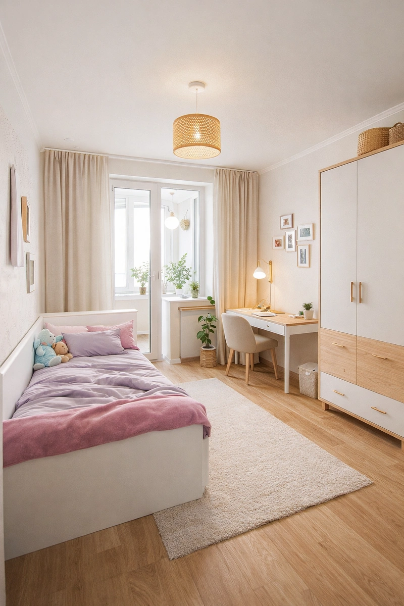 Дизайн интерьера в стиле Сканди — Спальня от нейросети RoomGPT