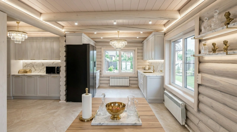 Дизайн кухни в стиле Неоклассика — фото интерьера от нейросети RoomGPT