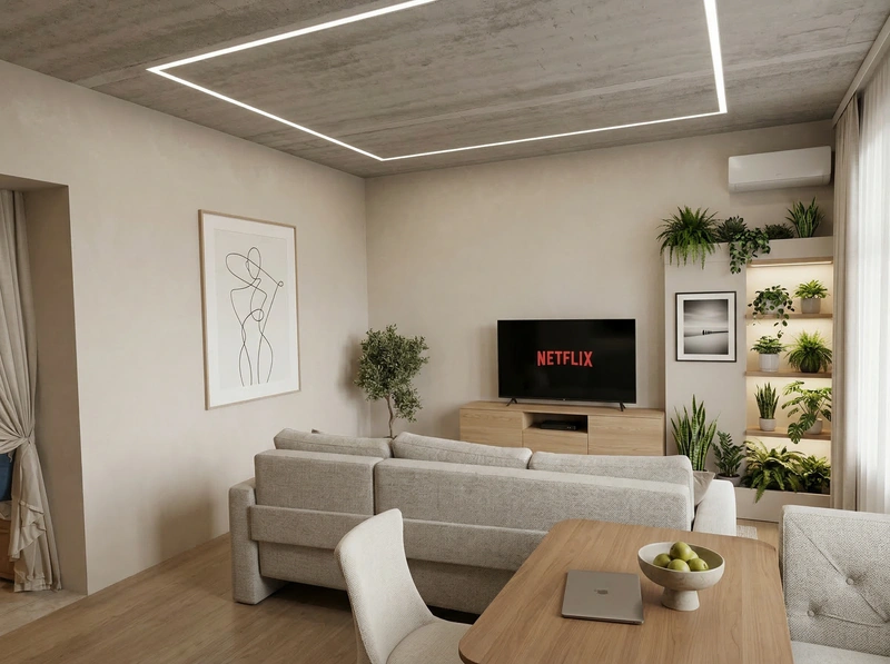 Дизайн интерьера в стиле Минимализм — Гостиная от нейросети RoomGPT