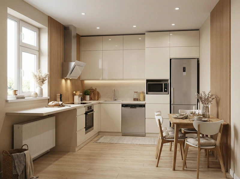 Дизайн интерьера в стиле Хюгге — Кухня от нейросети RoomGPT