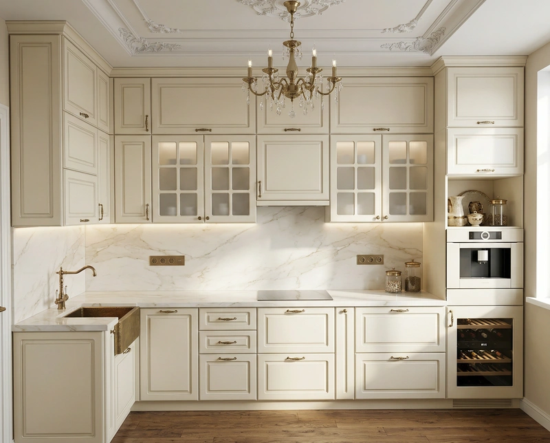 Дизайн интерьера в стиле Классика — Кухня от нейросети RoomGPT