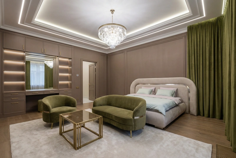 Дизайн интерьера в стиле Неоклассика — Гостиная от нейросети RoomGPT