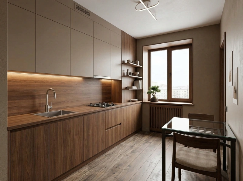 Дизайн кухни в стиле Japandi — фото интерьера от нейросети RoomGPT