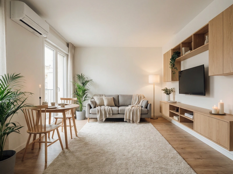 Дизайн интерьера в стиле Хюгге — Гостиная от нейросети RoomGPT