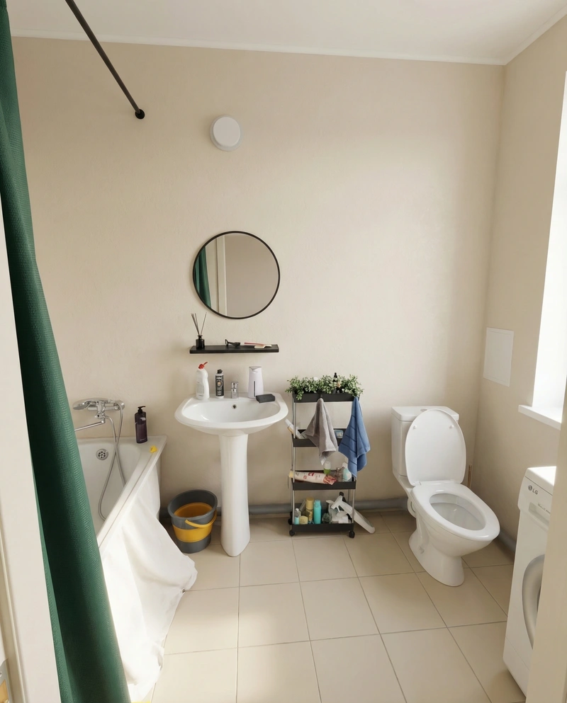 Дизайн ванной в стиле Без стиля — фото интерьера от нейросети RoomGPT