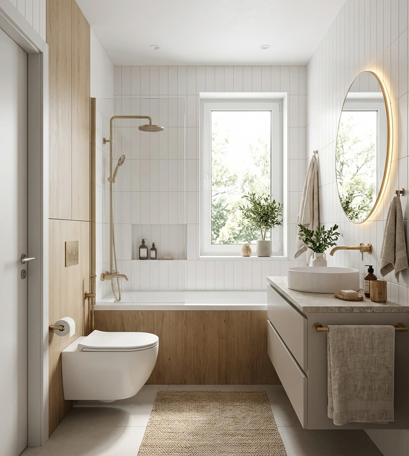 Дизайн интерьера в стиле Сканди — Ванная от нейросети RoomGPT