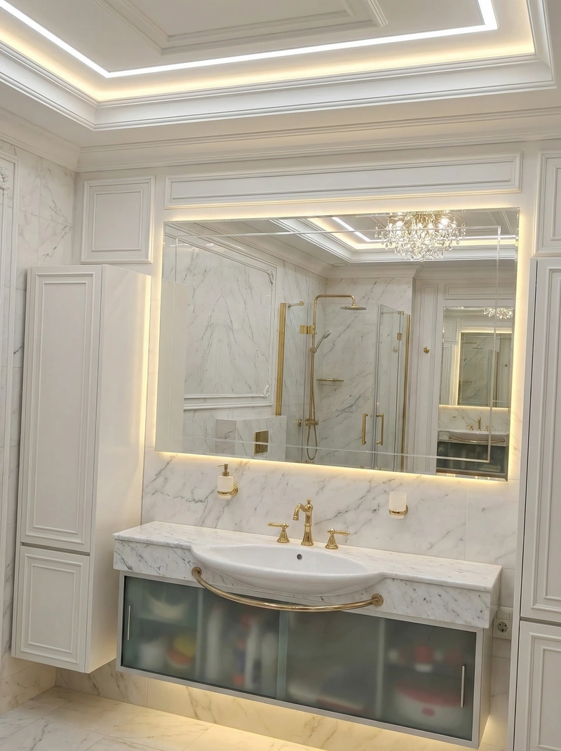 Дизайн интерьера в стиле Классика — Ванная от нейросети RoomGPT