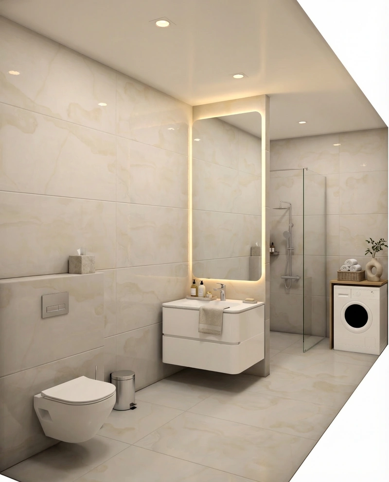 Дизайн ванной в стиле Минимализм — фото интерьера от нейросети RoomGPT