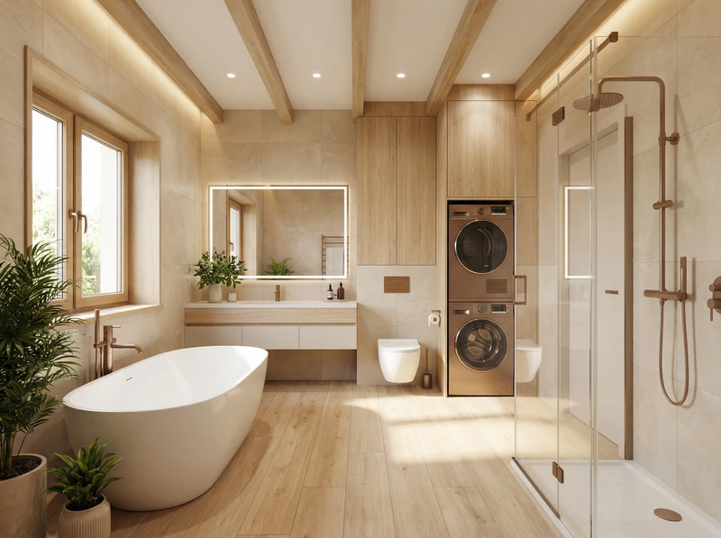 Дизайн интерьера в стиле Сканди — Ванная от нейросети RoomGPT