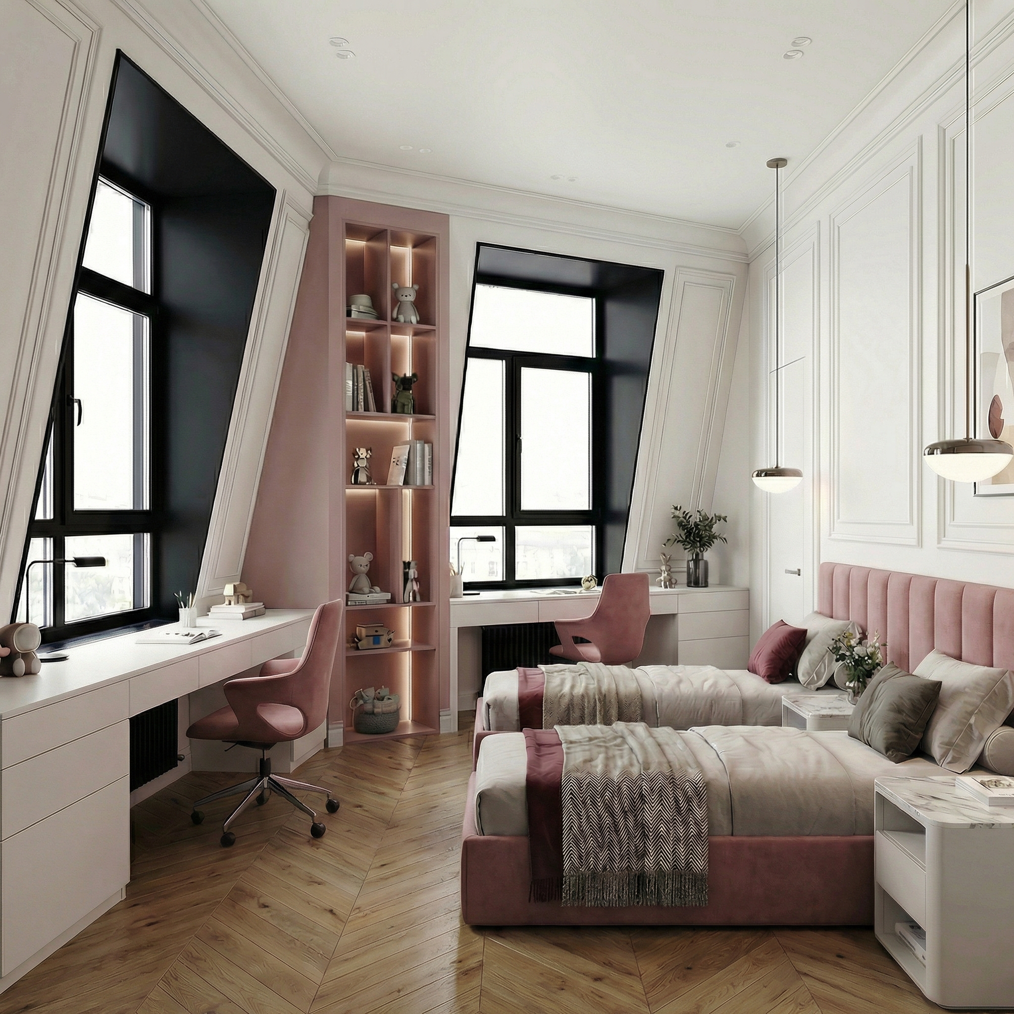 Дизайн детской в стиле Контемпорари — фото интерьера от нейросети RoomGPT