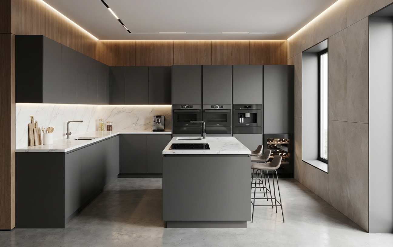 Дизайн кухни в стиле Минимализм — фото интерьера от нейросети RoomGPT