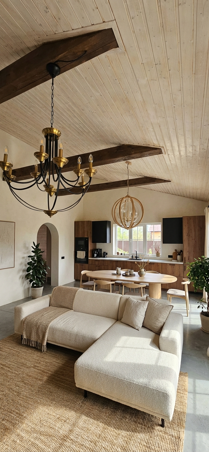 Дизайн гостиной в стиле Japandi — фото интерьера от нейросети RoomGPT