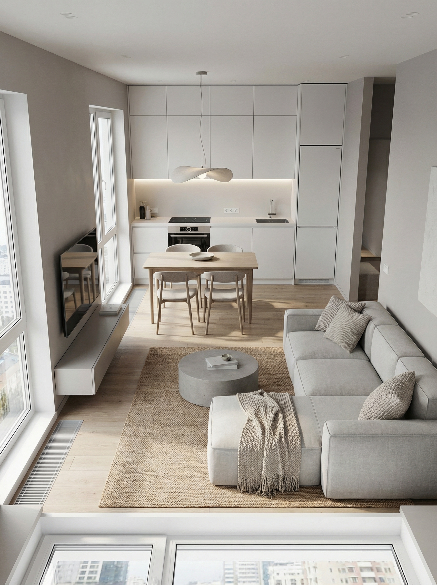 Дизайн гостиной в стиле Минимализм — фото интерьера от нейросети RoomGPT