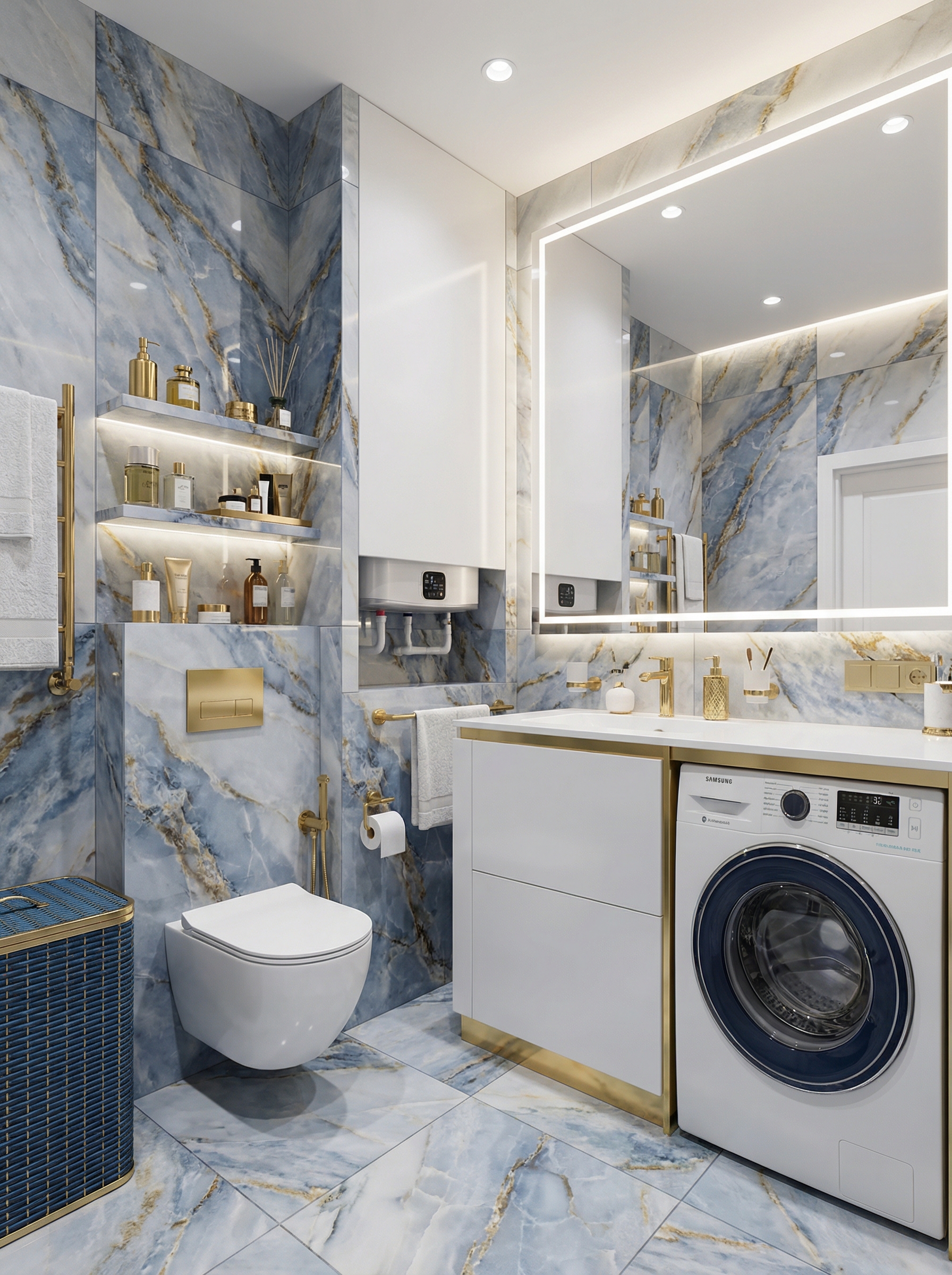 Дизайн ванной в стиле Минимализм — фото интерьера от нейросети RoomGPT