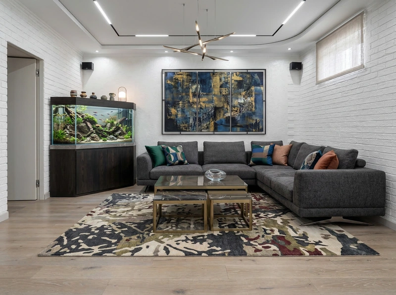 Дизайн гостиной в стиле Контемпорари — фото интерьера от нейросети RoomGPT