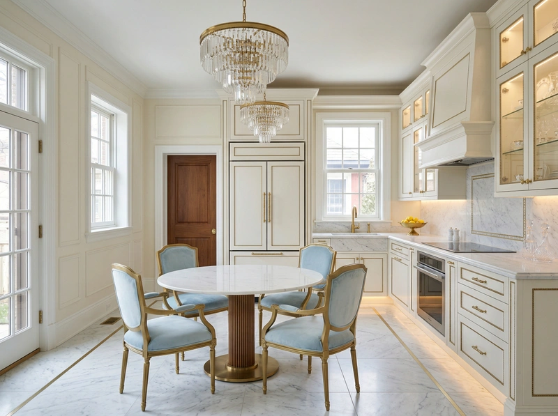 Дизайн кухни в стиле Неоклассика — фото интерьера от нейросети RoomGPT