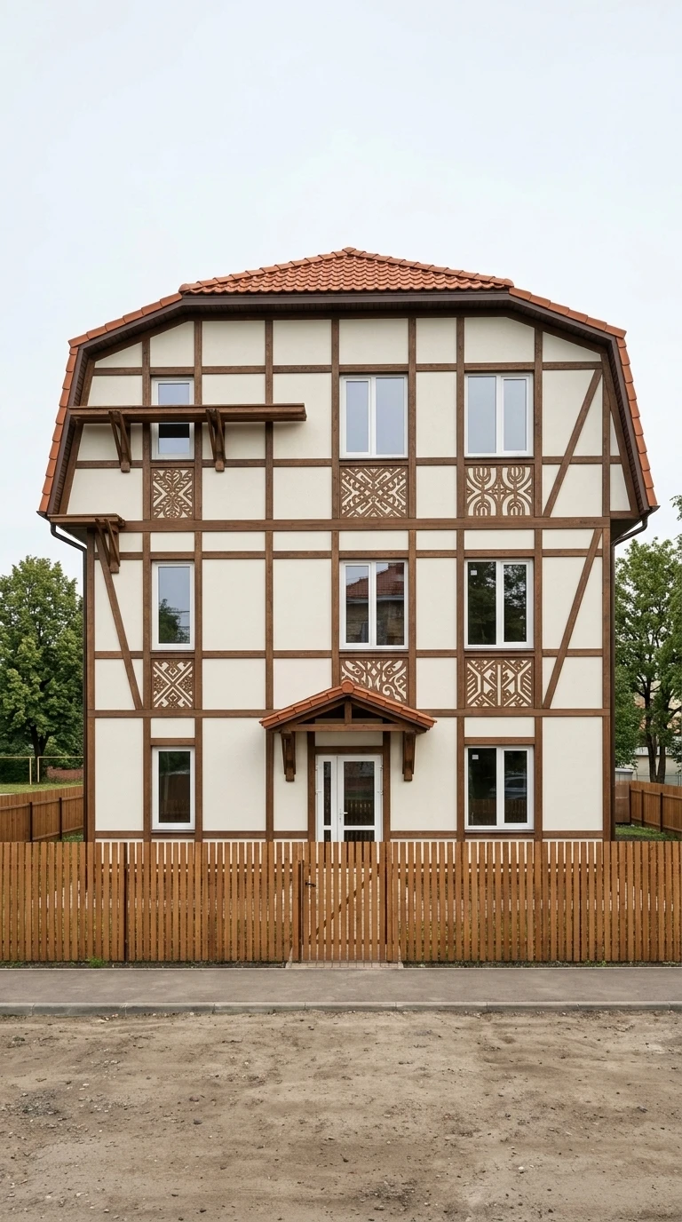 Дизайн фасада в стиле Сканди — фото от нейросети RoomGPT