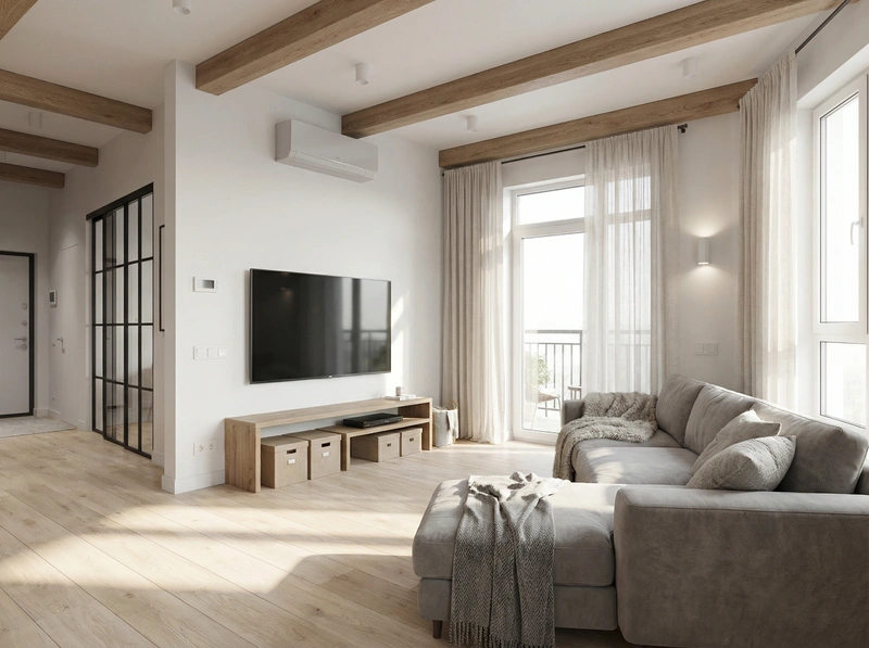 Дизайн интерьера в стиле Хюгге — Гостиная от нейросети RoomGPT