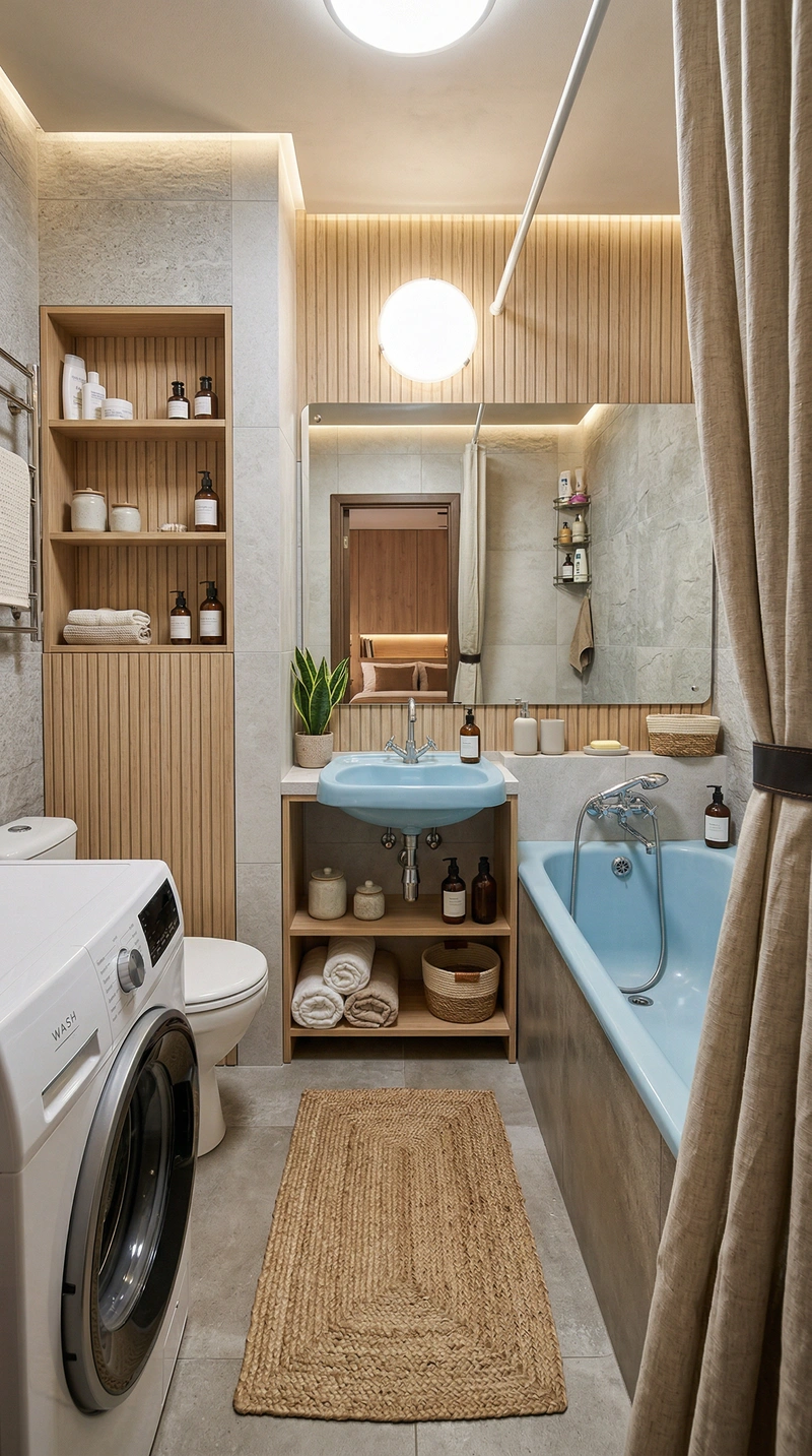 Дизайн интерьера в стиле Хюгге — Ванная от нейросети RoomGPT