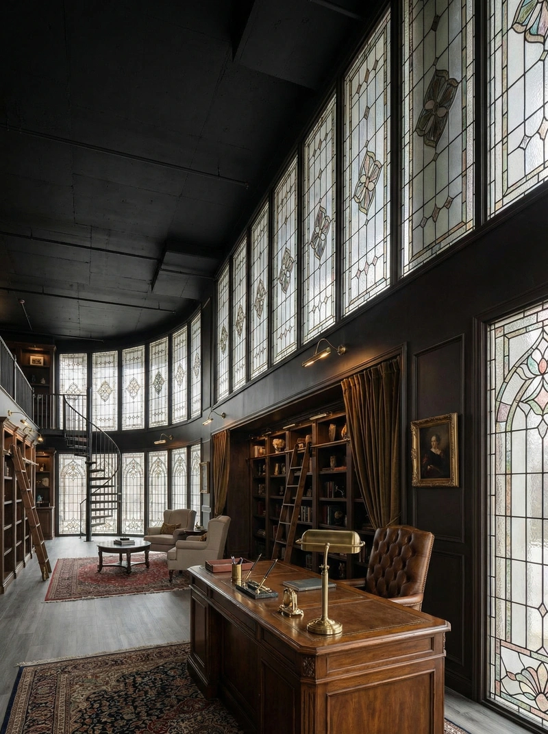 Дизайн интерьера в стиле Классика — Кабинет от нейросети RoomGPT