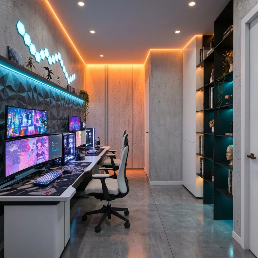 Дизайн кабинета в стиле Лофт — фото интерьера от нейросети RoomGPT