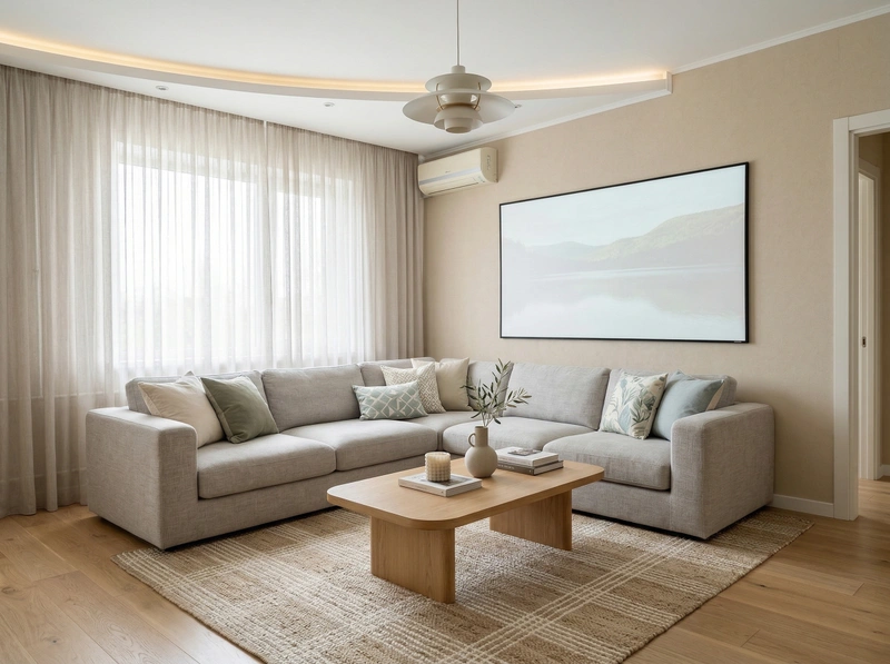 Дизайн гостиной в стиле Сканди — фото интерьера от нейросети RoomGPT