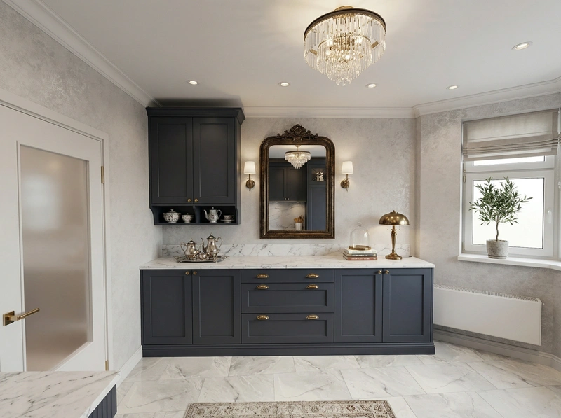 Дизайн кухни в стиле Классика — фото интерьера от нейросети RoomGPT